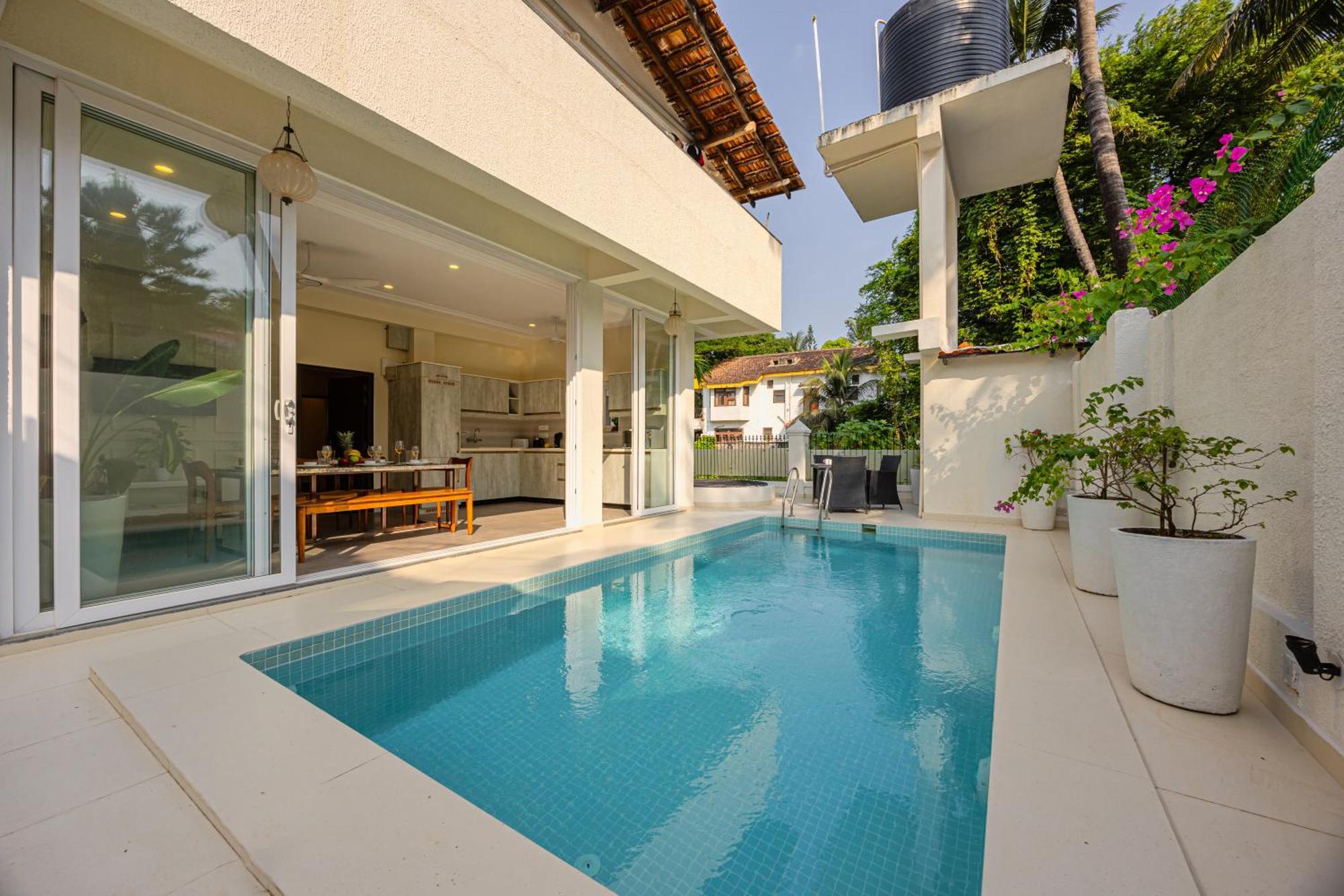 Elivaas 4 Bhk Villa Near Beach With Private Pool & Bar - Casa Boa Vida Candolim Eksteriør bilde
