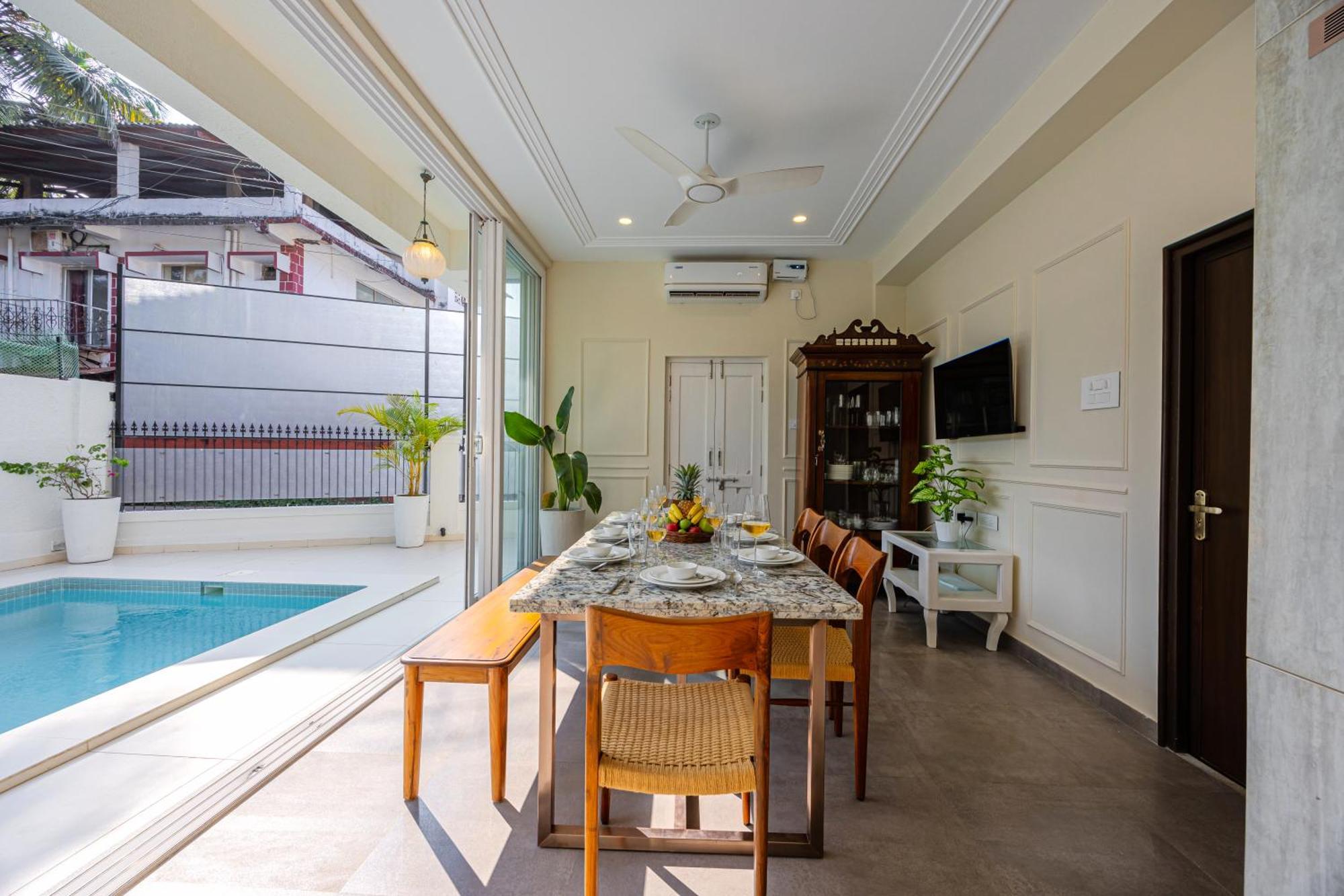 Elivaas 4 Bhk Villa Near Beach With Private Pool & Bar - Casa Boa Vida Candolim Eksteriør bilde