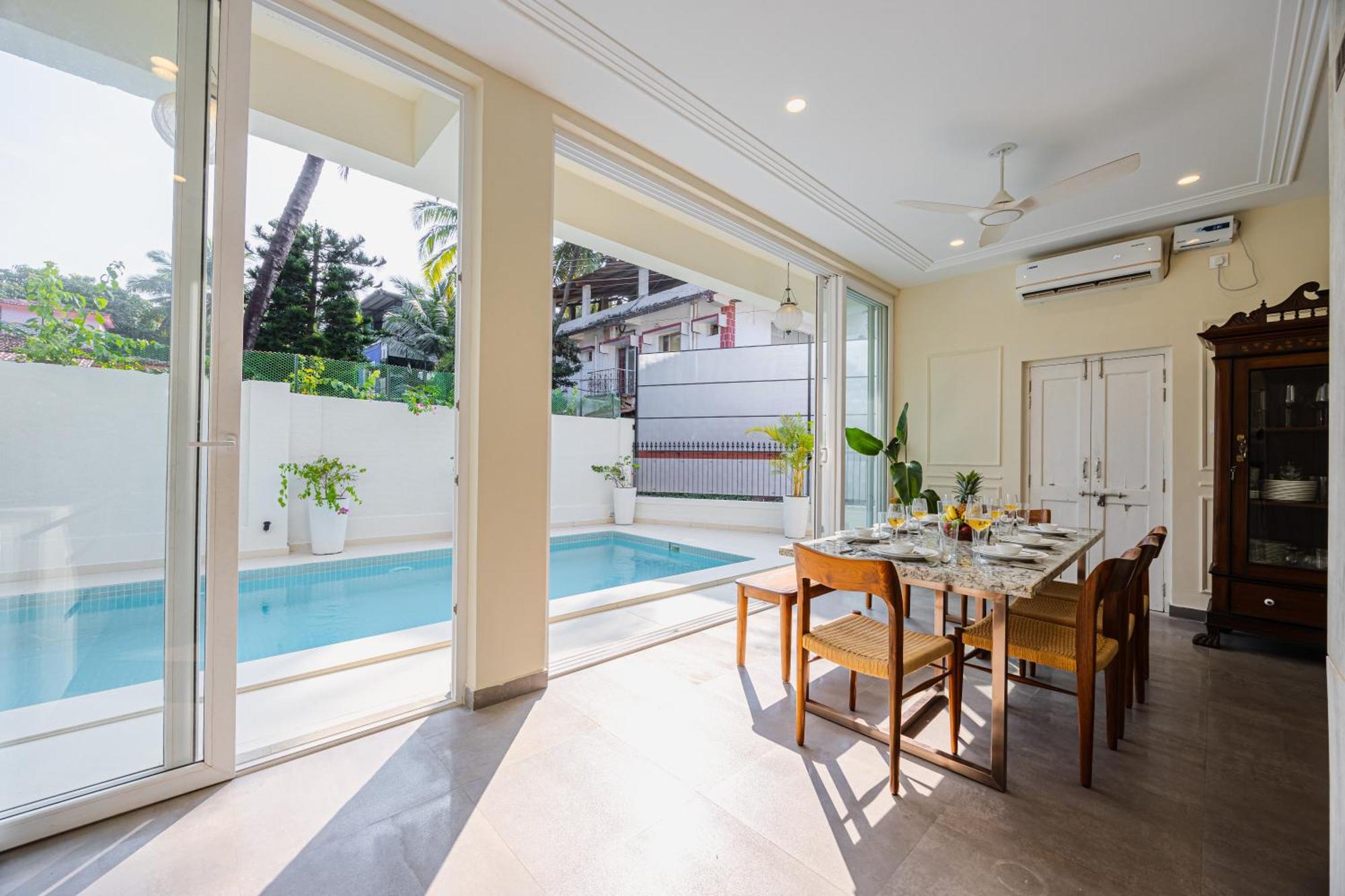 Elivaas 4 Bhk Villa Near Beach With Private Pool & Bar - Casa Boa Vida Candolim Eksteriør bilde
