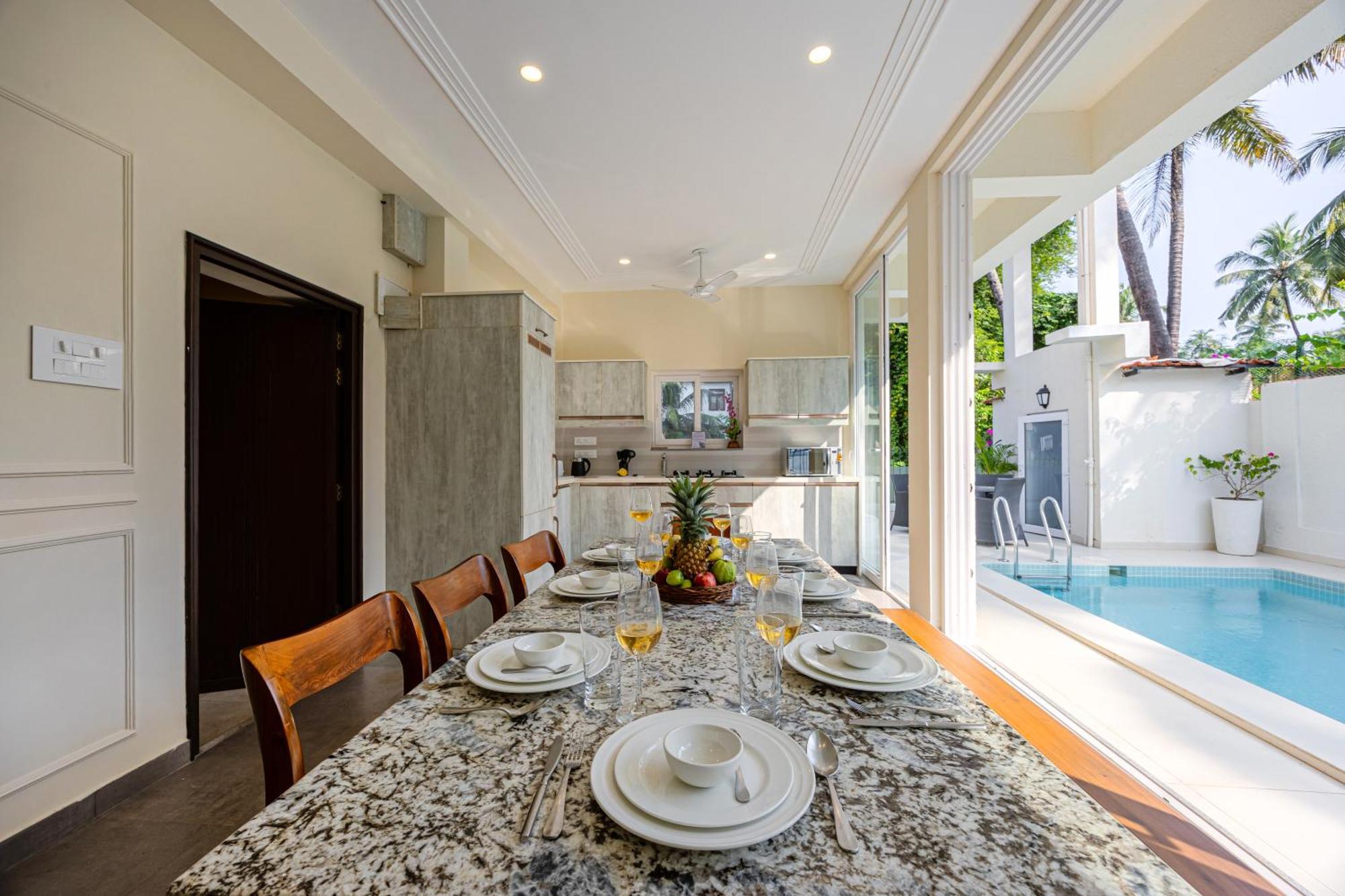 Elivaas 4 Bhk Villa Near Beach With Private Pool & Bar - Casa Boa Vida Candolim Eksteriør bilde