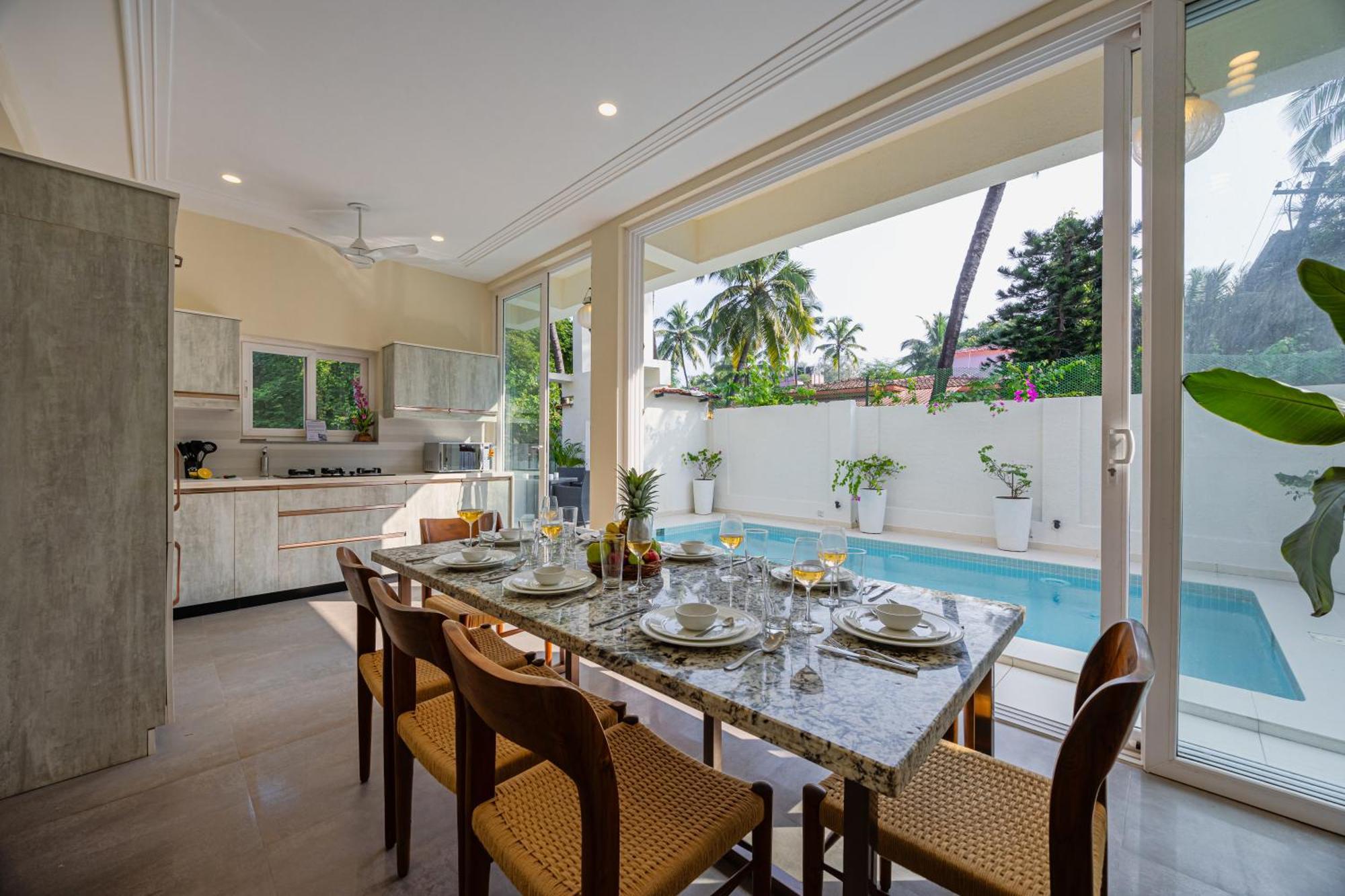 Elivaas 4 Bhk Villa Near Beach With Private Pool & Bar - Casa Boa Vida Candolim Eksteriør bilde